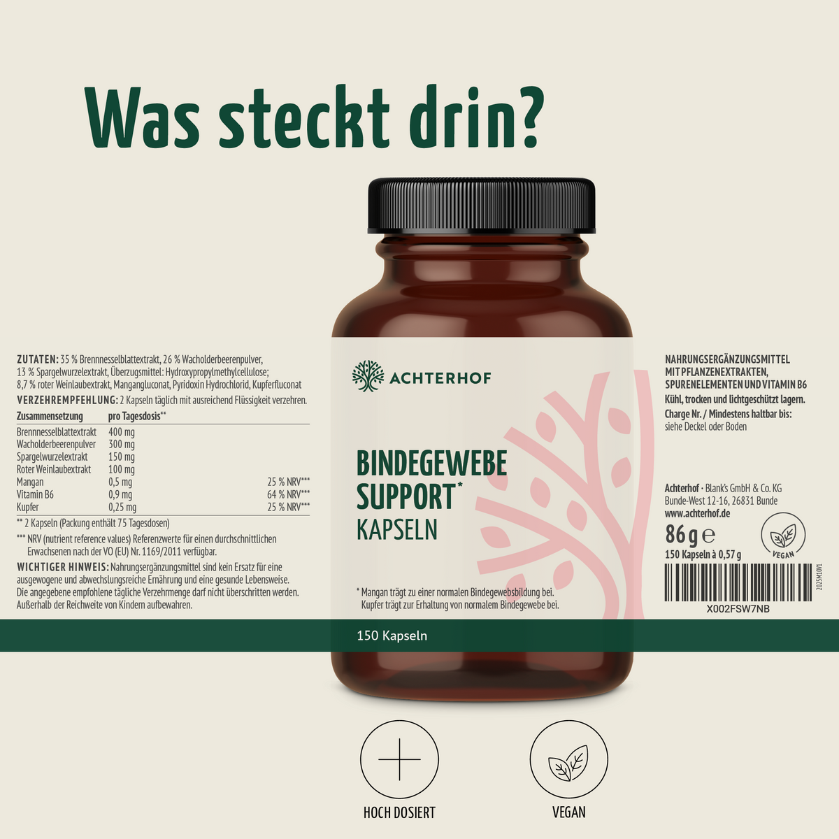 Bindegewebe Support Kapseln (150 Kapseln)