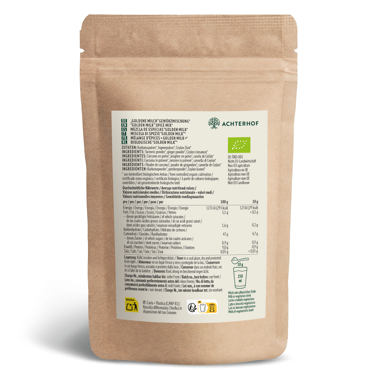 Goldene Milch Gewürzmischung Bio (500g)