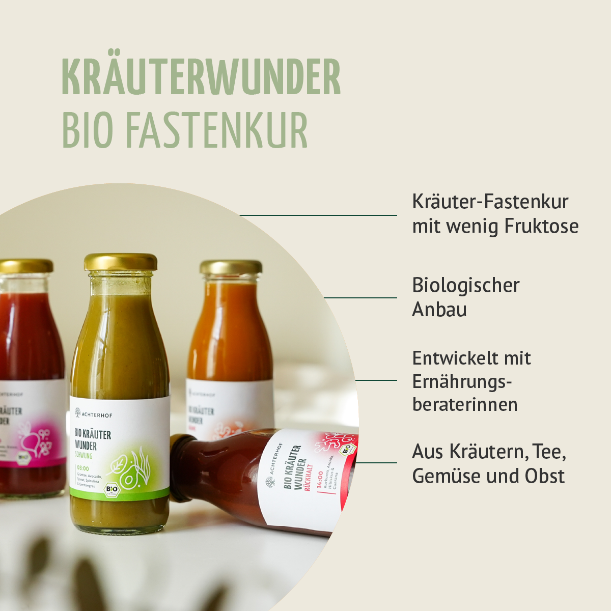 Kräuterwunder Bio Saftkur 1-7 Tage (6 Flaschen pro Tag)