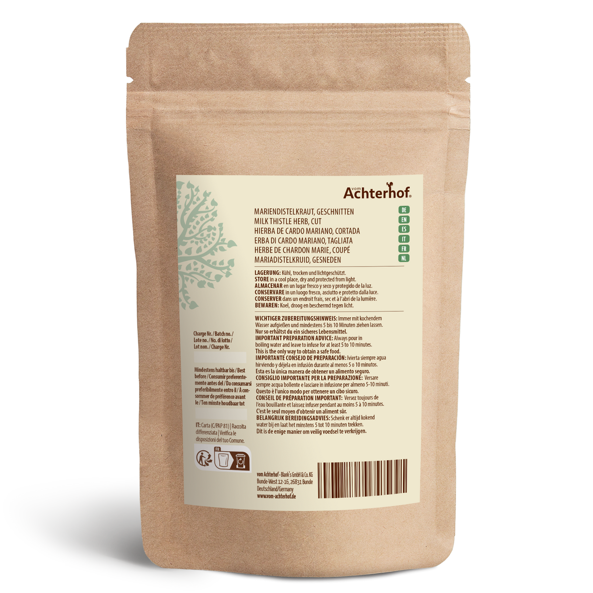 Mariendistelkraut geschnitten (1000g)