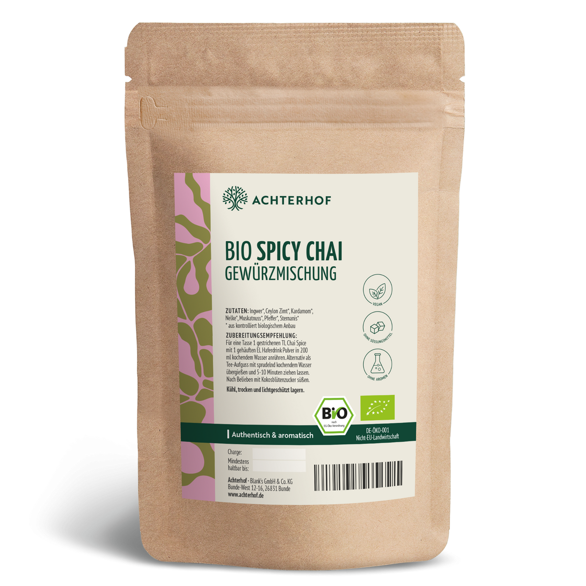 Bio Spicy Chai Gewürzmischung – zuckerfrei (250g)