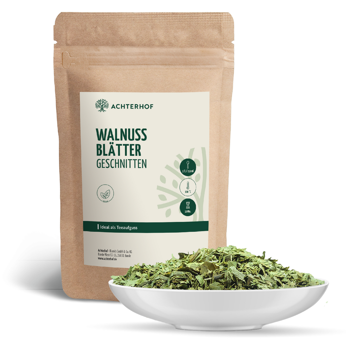 Walnussblätter geschnitten (500g)