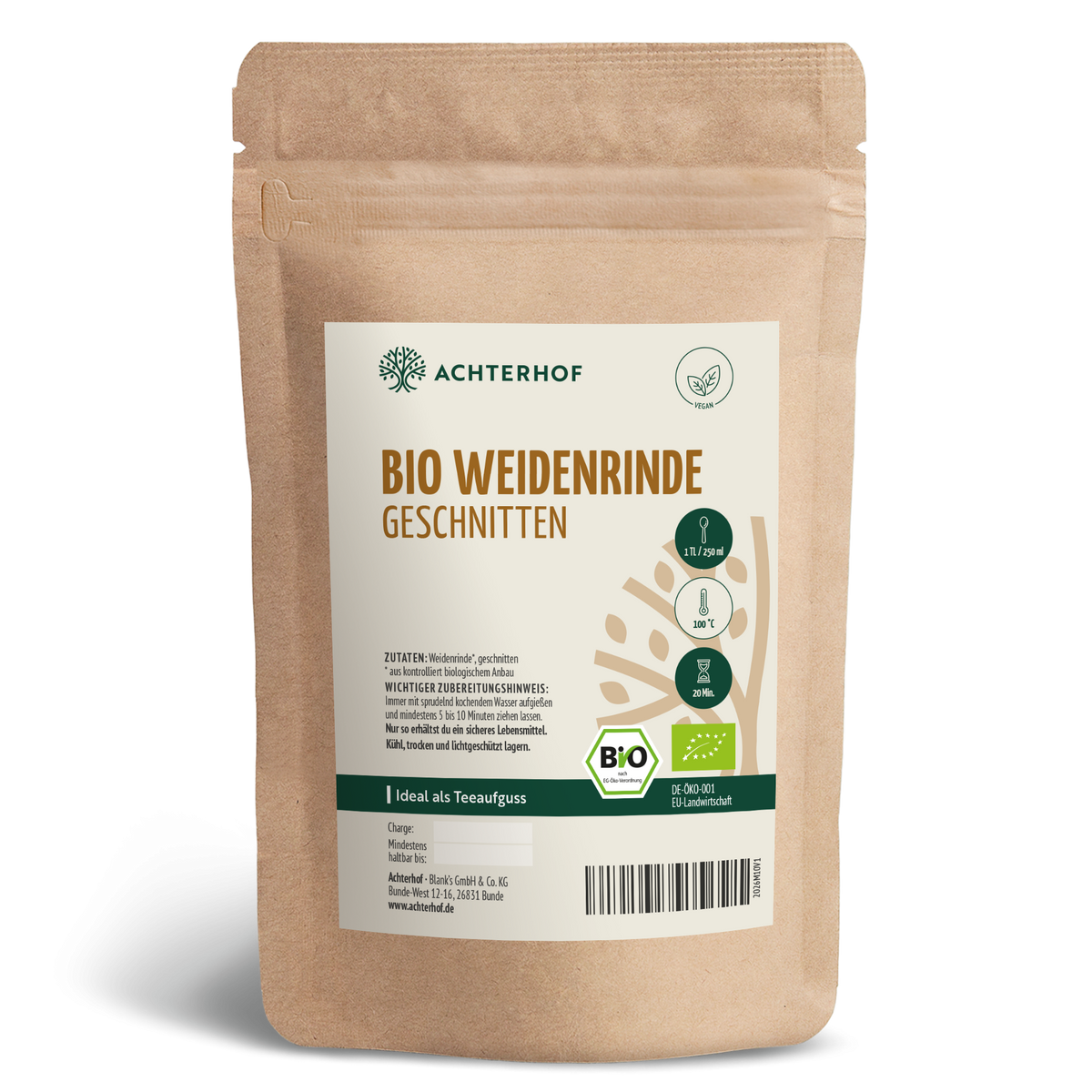 Weidenrinde geschnitten Bio (100g)