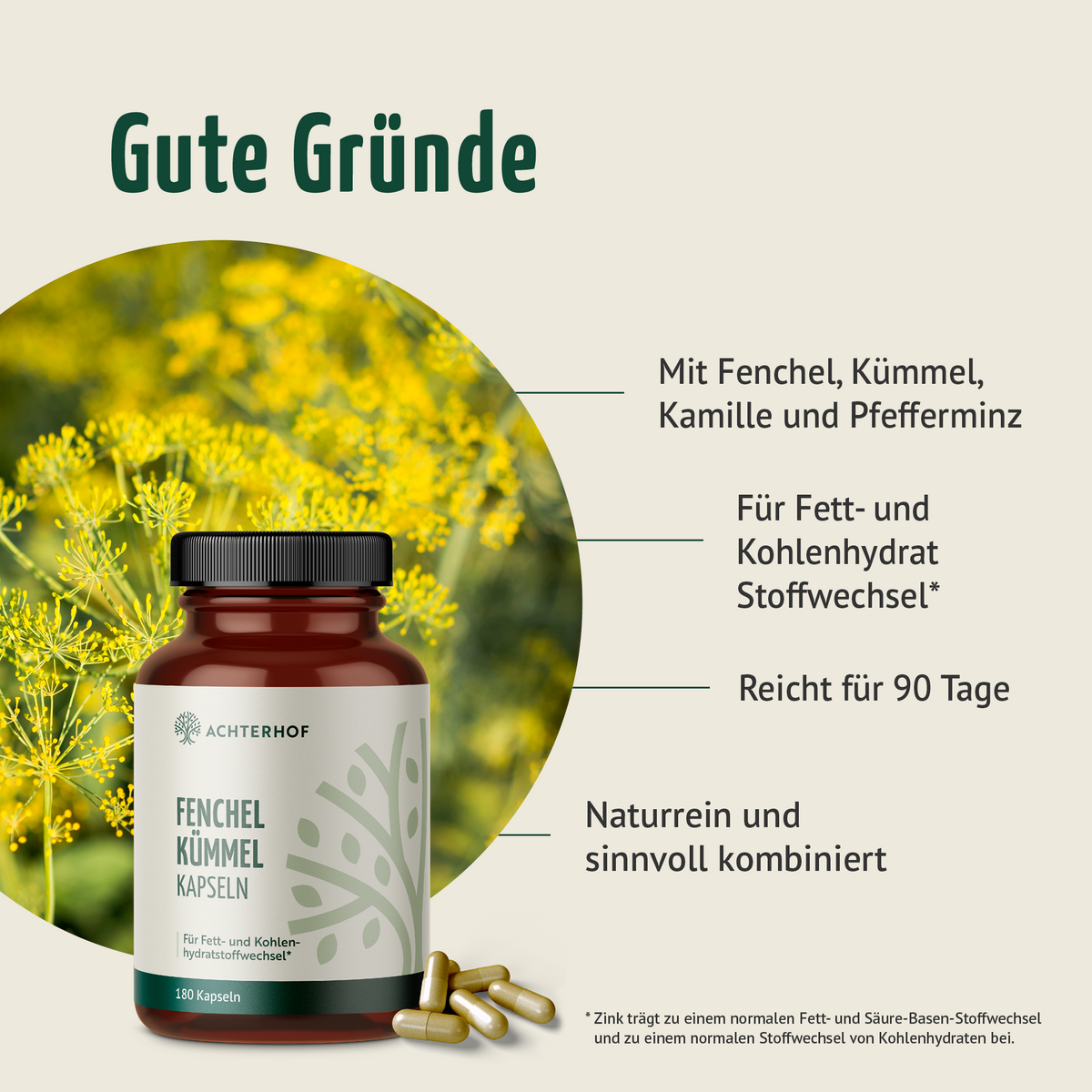 Fenchel Kümmel Kapseln (180 Kapseln)