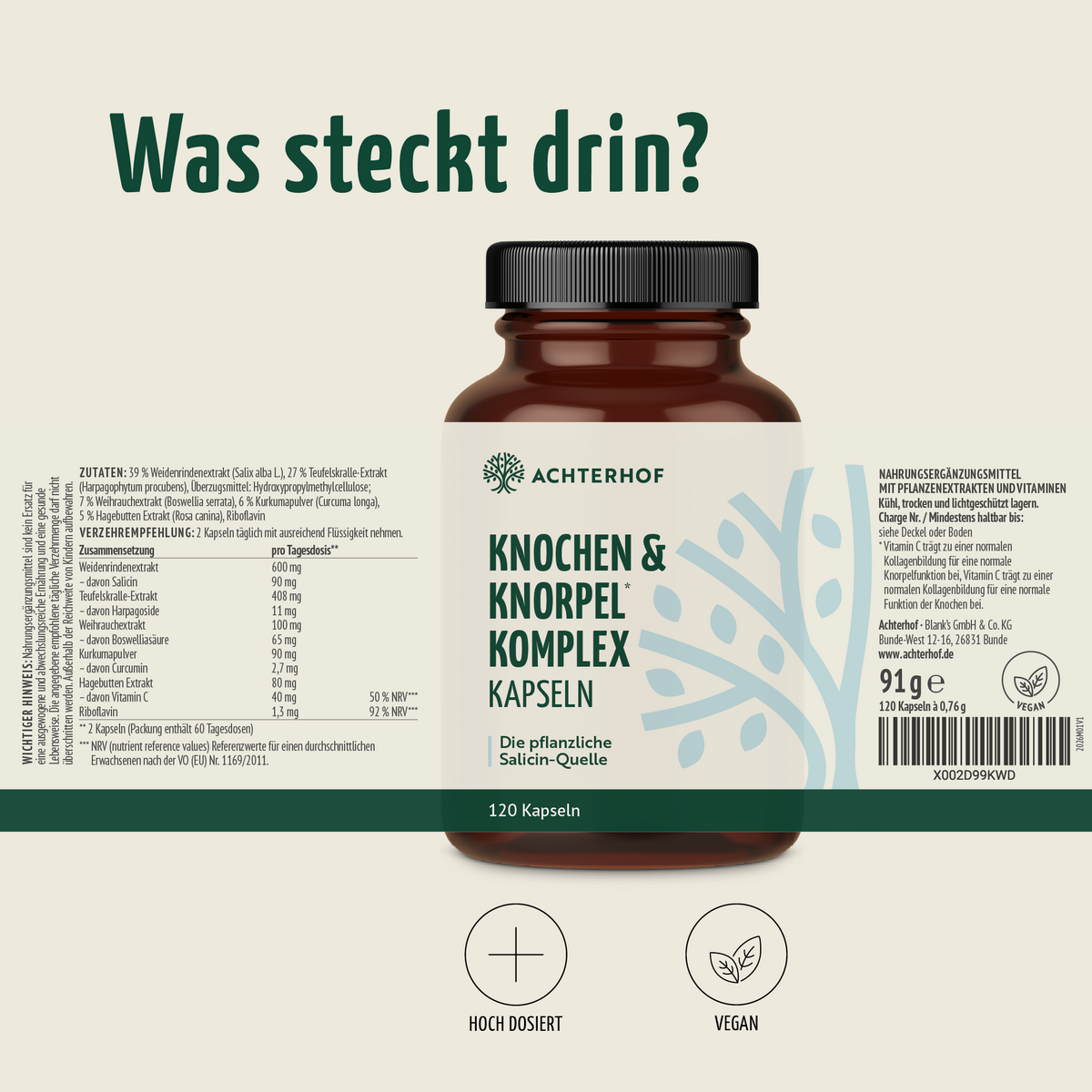 Knochen & Knorpel Komplex (120 Kapseln)