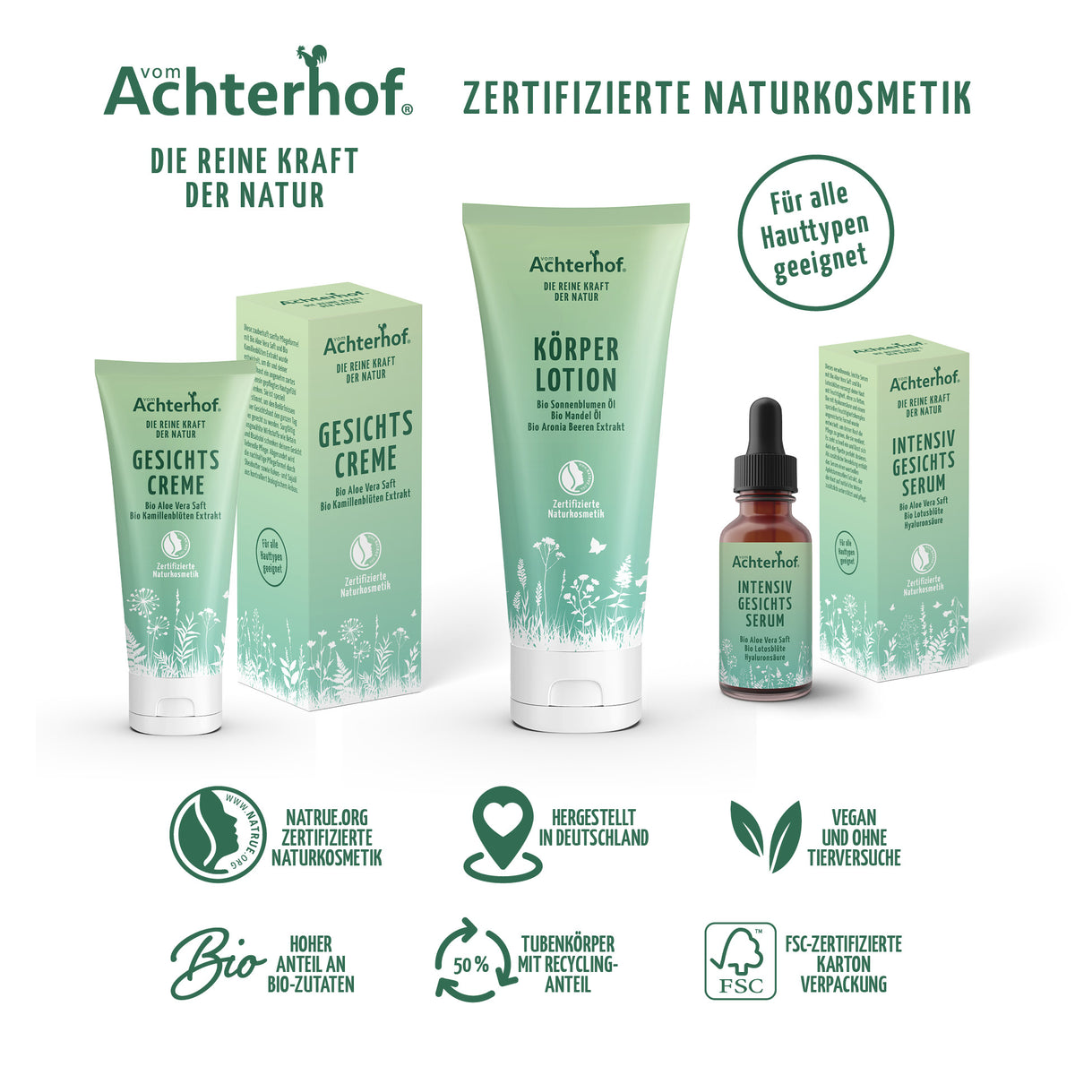 Körperlotion mit Bio Sonnenblumenöl + Bio Mandelöl und Bio Aroniabeerenextrakt (200ml)