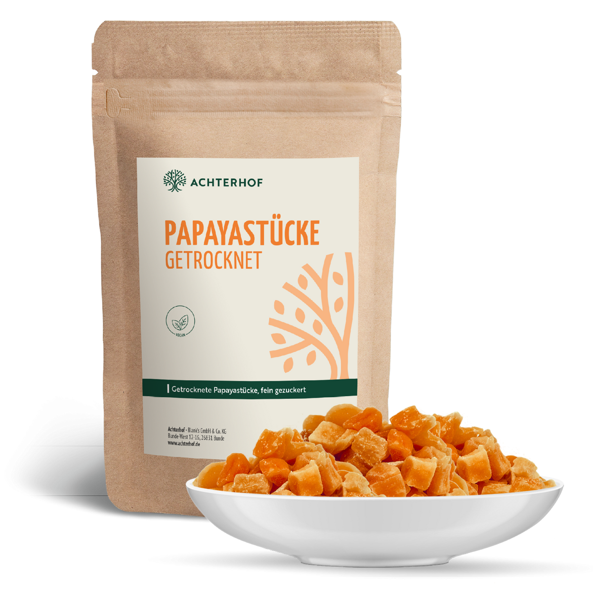 Papayastücke getrocknet & gezuckert (1000g)