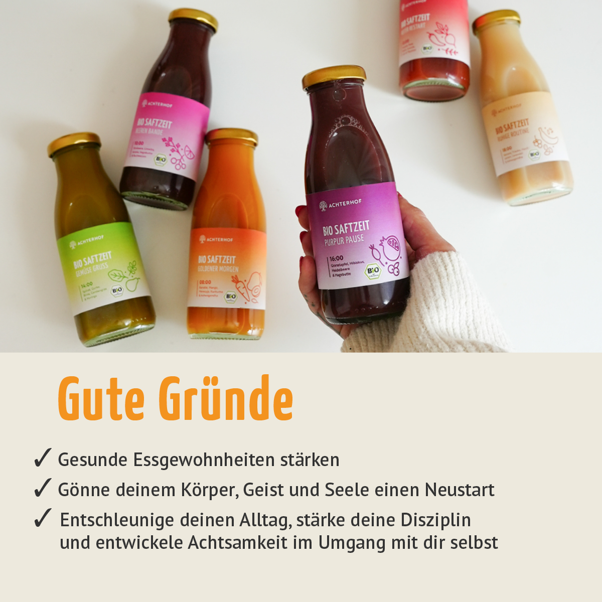 Saftzeit Bio Saftkur 1-7 Tage (6 Flaschen pro Tag)
