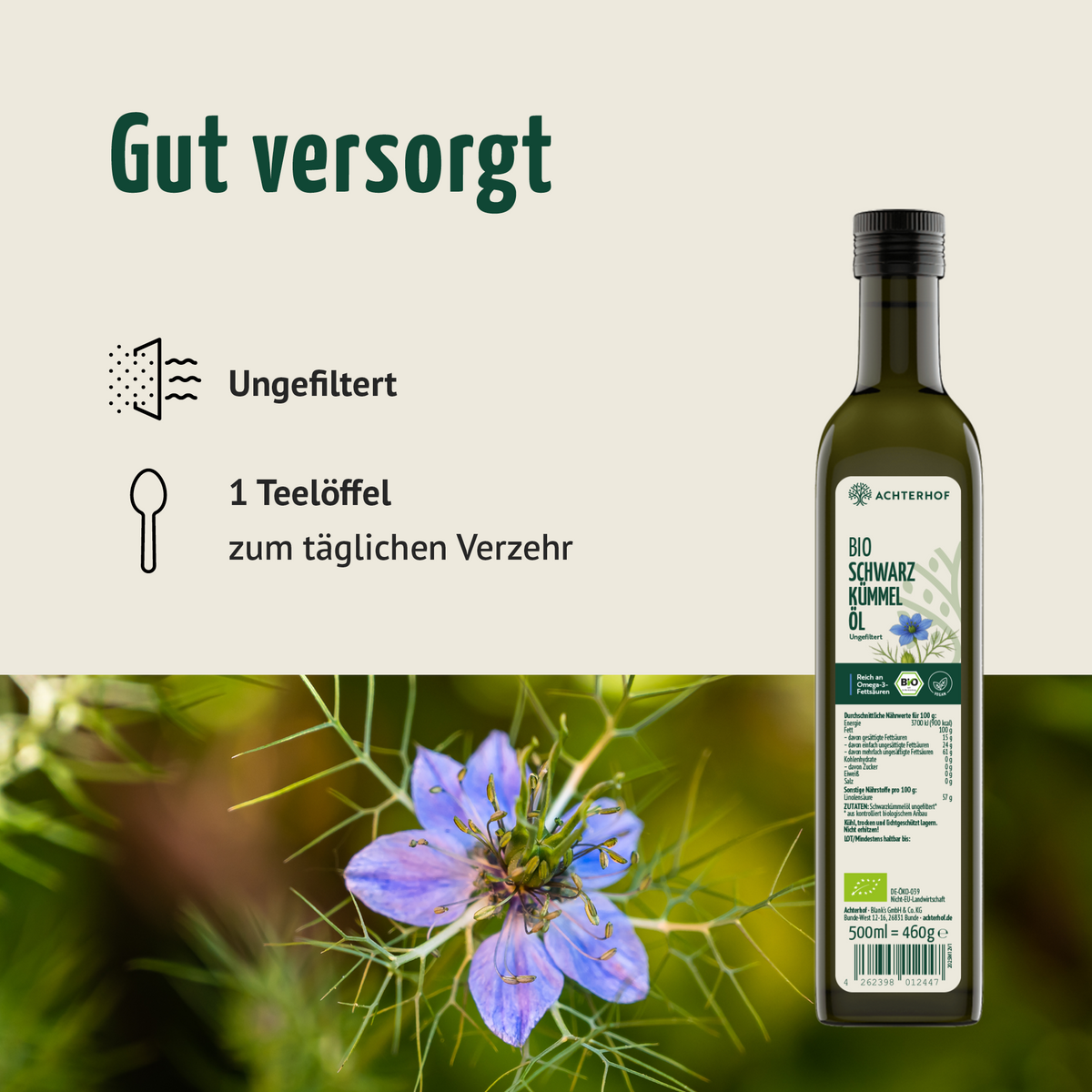 Bio Schwarzkümmelöl (500ml)