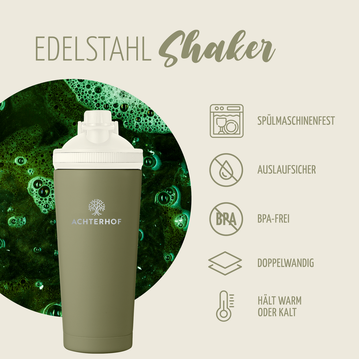 Edelstahl Shaker 750ml Achterhof
