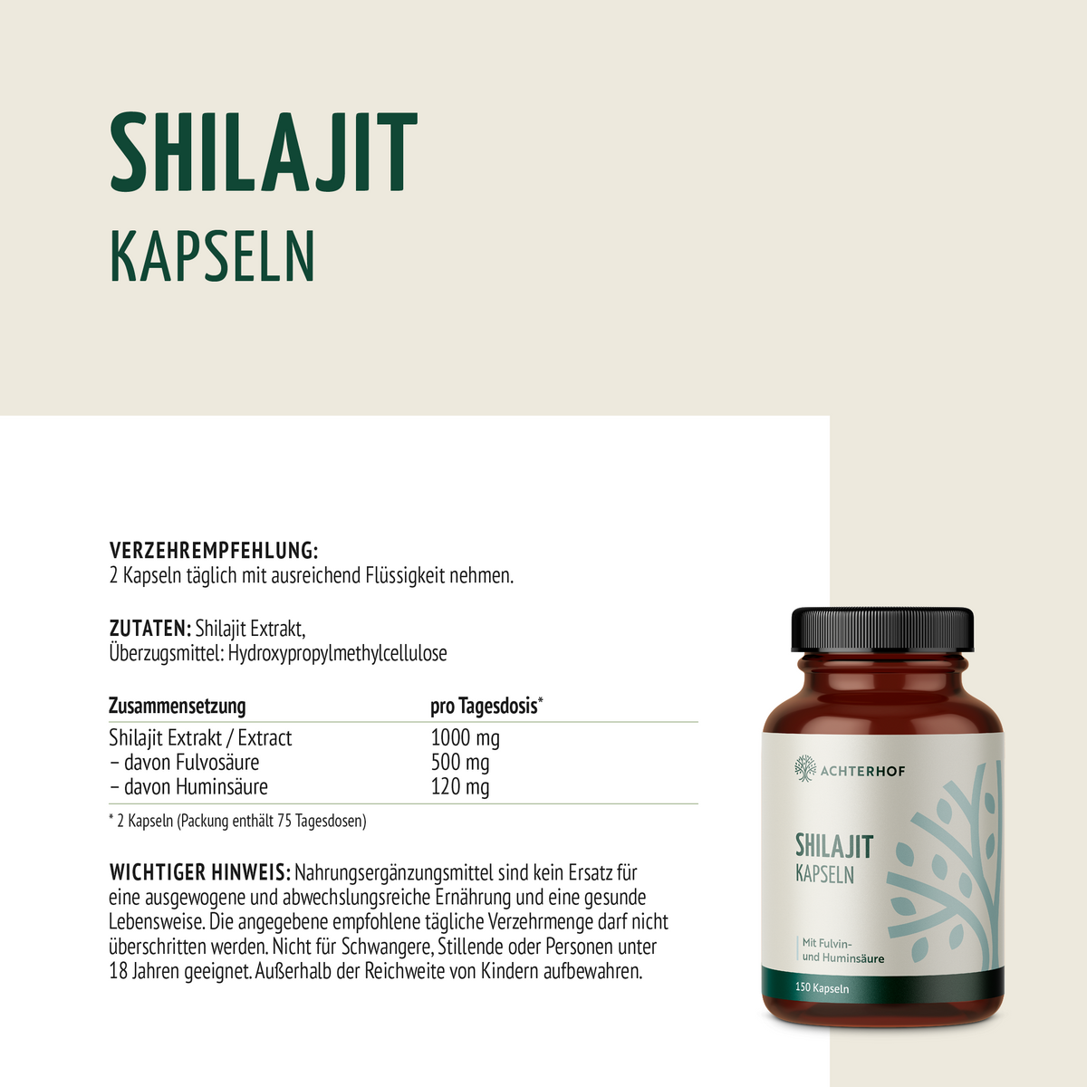 Shilajit Kapseln (150 Kapseln)